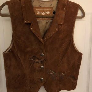 Brown suede vest